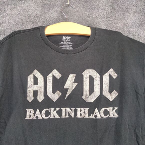 ACDC Rockware Womens Back in Black T-Shirt Black Size XL Short Sleeve Cotton - Picture 3 of 12